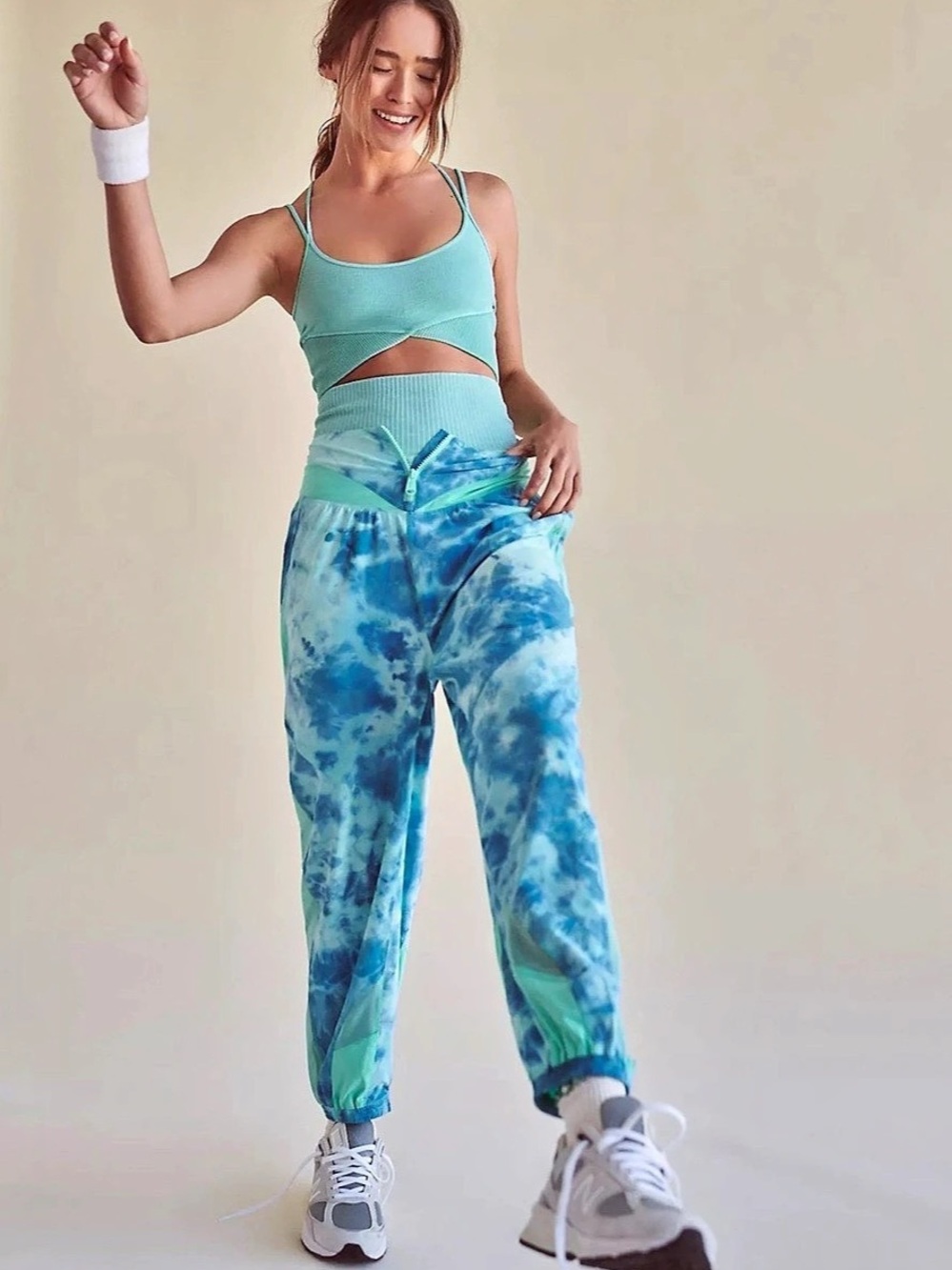 Free People FP Movement Endless Summer Lightweight Jogger Tie-Dye Pants Sz Large